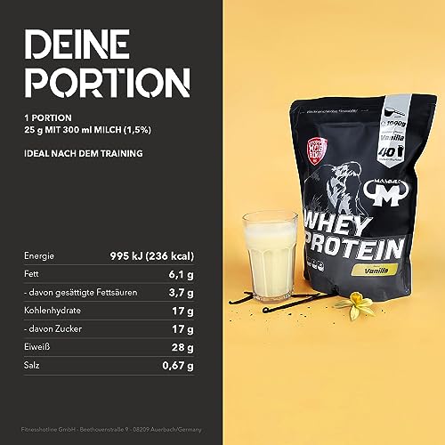 Eiweißpulver Mammut Nutrition Whey Protein Vanille 1000 g