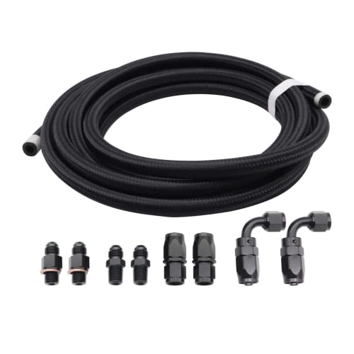 Nlqr 4L60E 4L65E Automatic Transmission Cooler Line Kit Black -6 An Steel Braided #TOP1