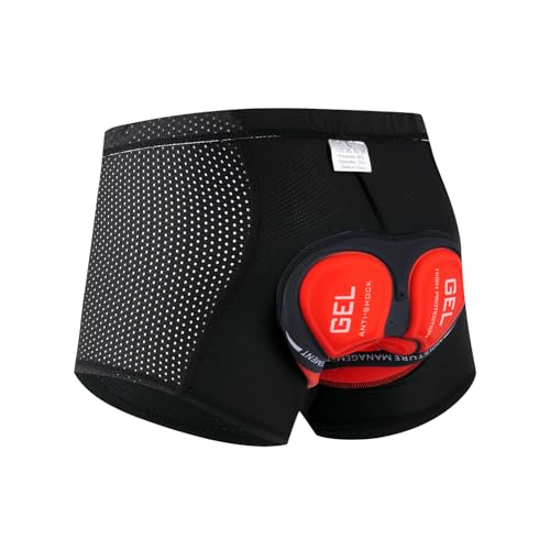 Turbovera Pantalones Cortos de Ciclismo para Hombre, Ropa Interior Deportiva para Ciclismo, con Almohadillas de Silicona, Transpirables y Elásticos, Talla L