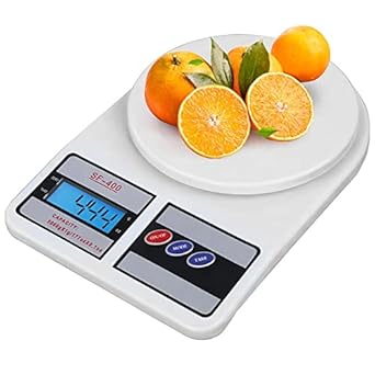 AADY Digital Kitchen Weighing Scale 0.1 gm to 10 kg Portable Weighting Machine for Home Kitchen, Multipurpose Portable Electronic Digital Weighing Machine Food, Fruits, Vegetables etc (White)