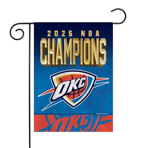 Greater Distance NBA Basketball Oklahoma City Thunder 2025 NBA Champions 13 x 18 Double Sided Garden Flag