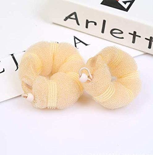 Dnhcll Set Of 2 Beige Magic Hair Styling Styler Hot Hair Donut Bun Ring Styler Maker For Women Lady Girls (1 Large+1 Small) #TOP1