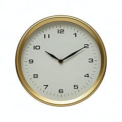 Creative Co Op Metal Table, Brass Finish Mantel Clock, 10 L x 2 W x 10 H, White product photo Creative Co Op Metal Table, Brass Finish Mantel Clock, 10 L x 2 W x 10 H, White product photo