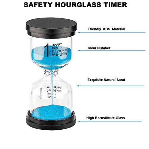 Suliao Hourglass 15 Minute Sand Timer: Unbreakable & Waterproof Plastic Sand Clock 15 Min, Large Blue Sand Watch,Reloj De Arena, Hour Glass Colorful Sandglass For Kids, Games, Kitchen, Decor #TOP4