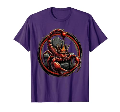 Scorpion King Crown Throne Graphic Tee T-Shirt, Men, Purple, X-Large