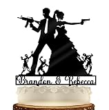 Halloween Zombie Love Scene Anniversary Wedding Cake Topper