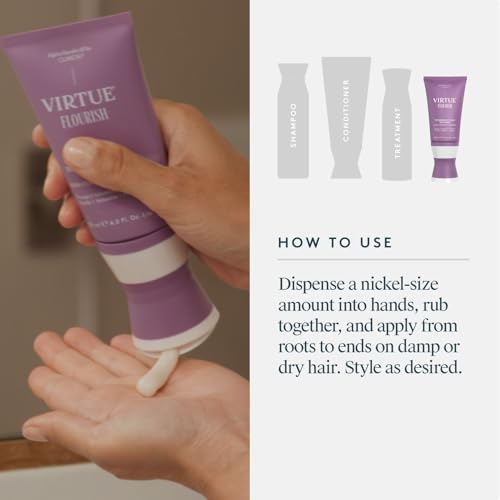 Virtue Flourish Hair Thickening Styling Treatment, Purple, 120 ml (Pack of 1) - Image 3
