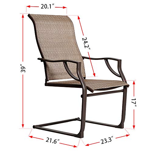 Bali Outdoors All-Weather Spring Motion Textile Patio Dining Chairs Set Of 2 For Outdoor Lawn Garden Backyard #TOP2