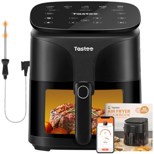 Comparison: Best Air Fryer For Carnivore Diet 4 Tastee Air Fryer, 8-in-1 Compact 5.5QT AirFryers, 450°F Digital Airfryer Dehydrator with Dual-sensor Smart Probe, 24 Presets One-touch Cooking, In-app Recipes with Window, Dishwasher-safe & Non-stick