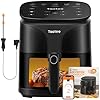Tastee Air Fryer 8 in 1 Compact 55QT AirFryers 450F Digital Airfryer Dehydrator with Dual sensor Smart Probe 24 Presets One touch Cooking In app Recipes with Window Dishwasher safe Non stick