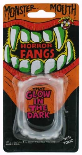 SimpleLife Vampire Teeth Glow in the Dark Scary Fancy Dress Costume Accessory For Adults Children