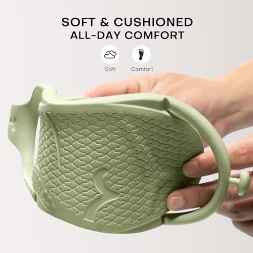 VEATNIE Shower Shoes for Women Men, Waterproof Non-Slip Disposable Foam Slippers for Travel Beach Cruise Spa and Pool FOLD1689-green-39 — view 6