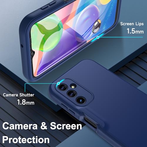 Coque silicone Samsung Galaxy A14 5G bleu finition militaire robuste de qualite - 3