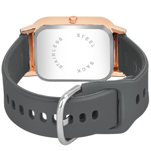 Image of PAPIO Rectangle Dial Analog Women's Fashion Wrist Watches, Silicone Strap, Quartz Movement