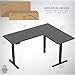 VIVO Corner Standing Desk, 63 x 55 inch Reversible L-Shaped Workstation, Electric Height Adjustment, Home, Office, and Reception Rooms, Black Table Top Black Frame, DESK-E3CTB