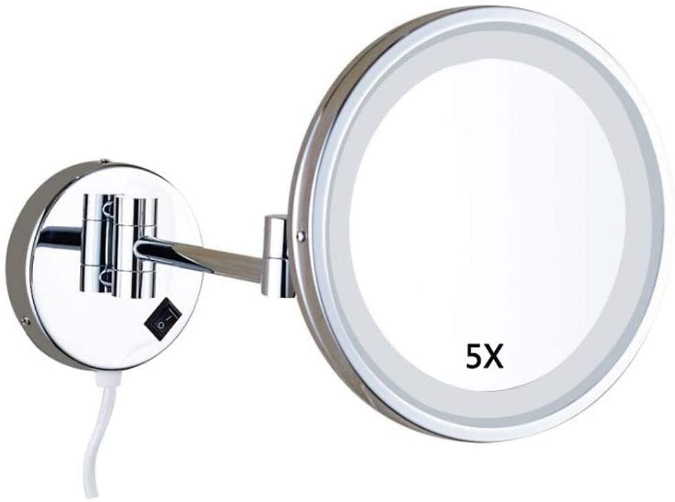 Miroir de courtoisie mural LED AMUCK, idéal pour le maquillage de précision en salle de bain