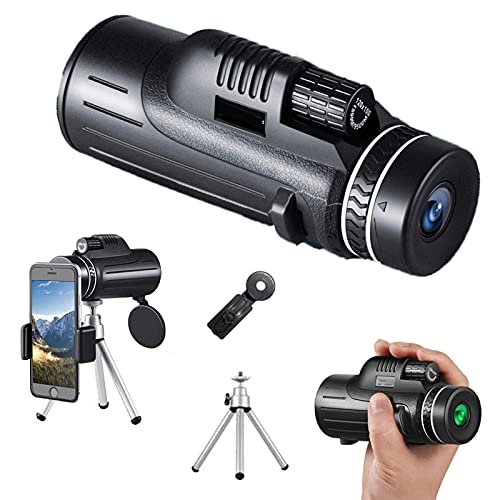 Telescopio monocular portátil compacto con trípode y clip para teléfono miniatura 1
