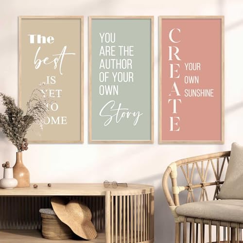 Image of kotart - Motivational Wall Decor Paintings| Painting for wall Hanging | Quotes Wall Decor Paintings | Motivational Quotes Poster With Frame | Wall Hanging Painting For Office Living Room Bedroom Set of 3 (13x25 inch, E)