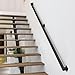 10FT Black Iron Railings for Indoor Stairs, Industrial Handrail Wall Mounted, 500lbs Load Capacity, Sturdy Stair Railing for Loft Porch Deck, 3 Sections
