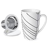 Sweese 201.203 Porcelain Tea Mug with Infuser and Lid, 15 OZ, Branch