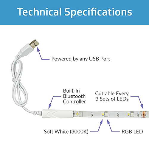 Tira LED Smart TrueColor RGBW USB 2M Control Bluetooth miniatura 3