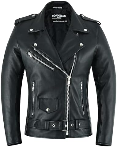 Bohmberg Chaqueta de cuero para mujeres - Cuero genuino - Chaquet...