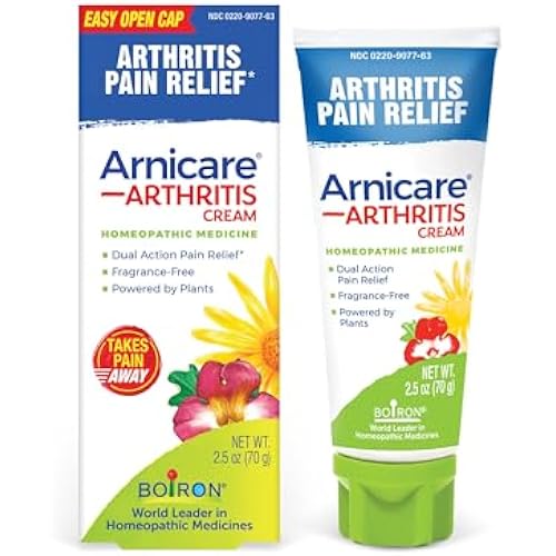 Boiron Arnicare Arthritis Cream for Pain Relief of Knees, Hands, Wrists, Elbows, Joints & Muscles – Quickly Absorbed & Fragrance-Free – 2.5 oz