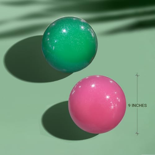Image of GENIE'S Toy Bus 9-Inch Gliter Scented Play Ball | Interactive | for Pool, Beach & Garden | Perfect for Outdoor & Indoor Play | PVC Ball for Kids & Adults I Pack of 2 (Multicolor)