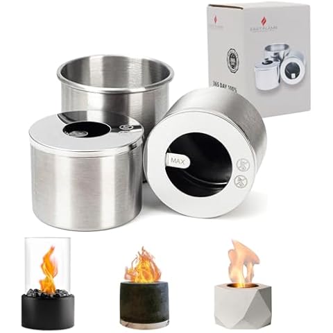 Tabletop Fire Pit Metal Insert for Flammta, KIZZBY, Roundfire, Danya B, Combustion Chamber Set to Extend Burning Time,Table Top Firepit Accessories for Ethanol Tabletop Fireplace Cover