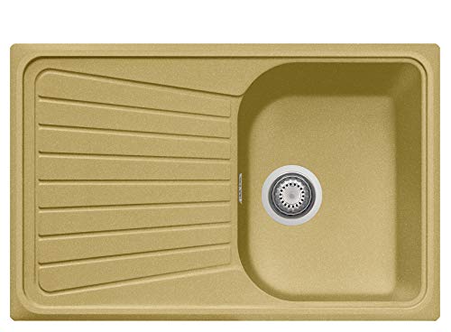 Fregadero Plados Linea Space 79.10 con una bañera y escurridor (dorado)