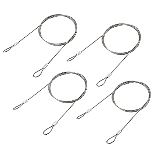 Image of uxcell Picture Hanging Wire Kit, 4pcs 1M Double Ring Hanging Wire for Home Picture Art Gallery Picture Display Kit, Load 66 lbs