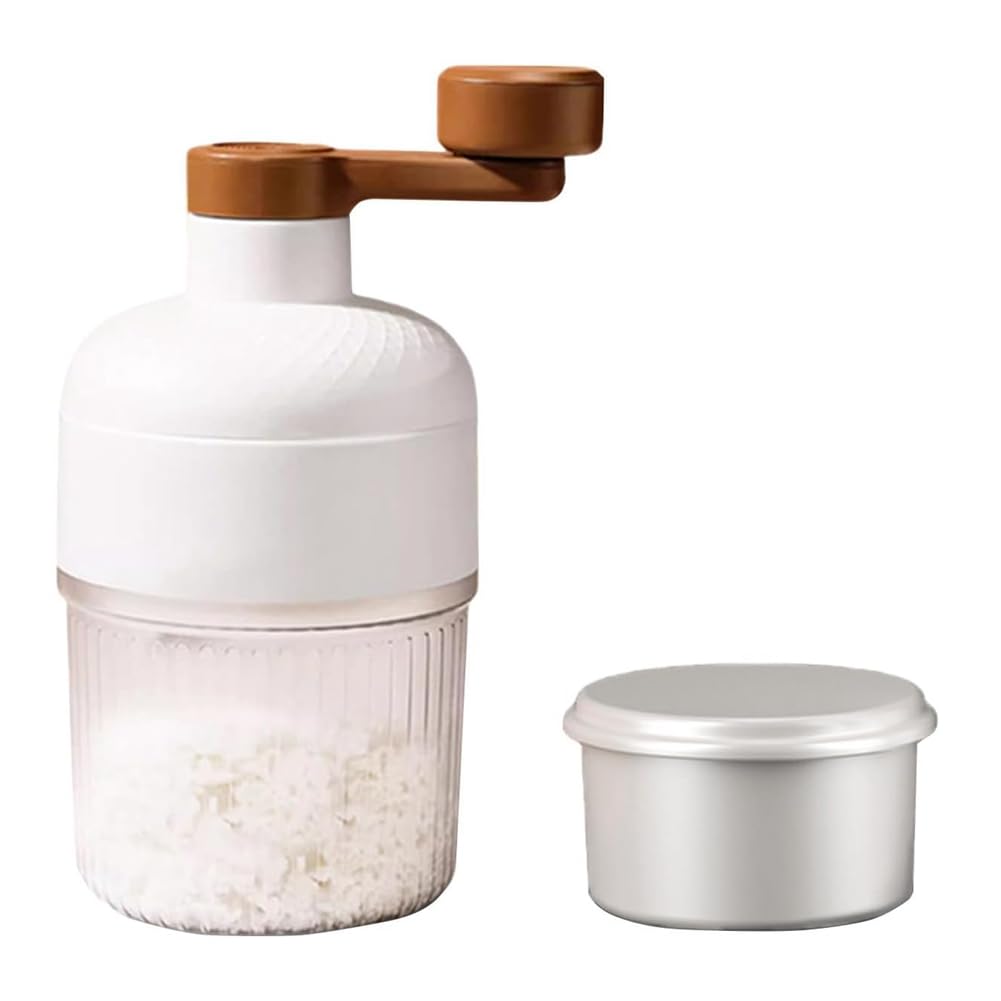 Liyoe White Ice Maker Manual Ice Crusher,Snow Cone Machine Household Mini Portable Ice Shaver For Snow Cone, Shaved Ice