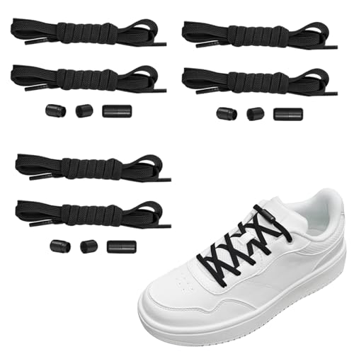 NEEKFOX - Premium Elastische Schnürsenkel Ohne Binden - Gummi Schuhbänder mit Kapseln - 3 Paar Schnürsenkel Schnellverschluss - Gummischnürsenkel für Sneaker, Laufschuhe, Sporschuhe