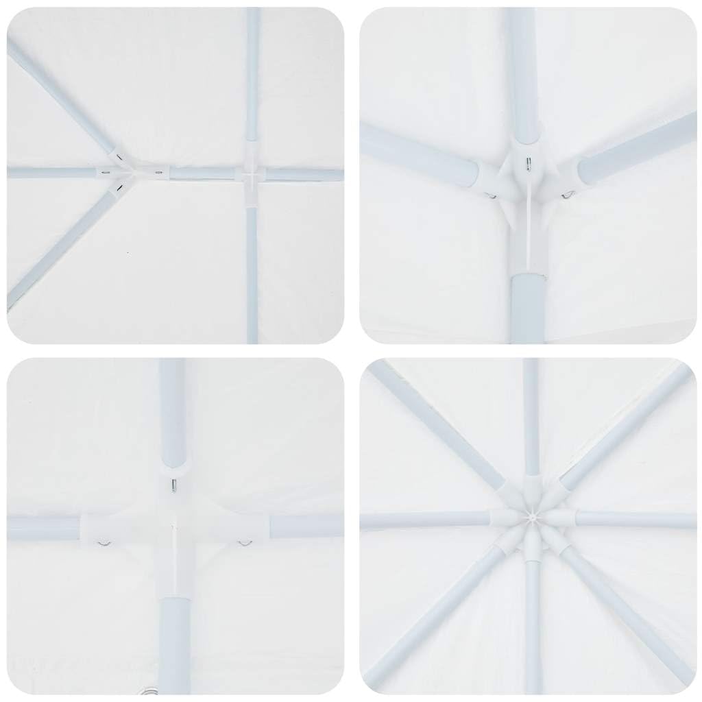 Gazebo per feste, bianco, 600 x 400 x 266 cm, robusto gazebo con telaio in acciaio e telone in polietilene, tenda da giardino pieghevole per feste, matrimoni ed eventi all'aperto