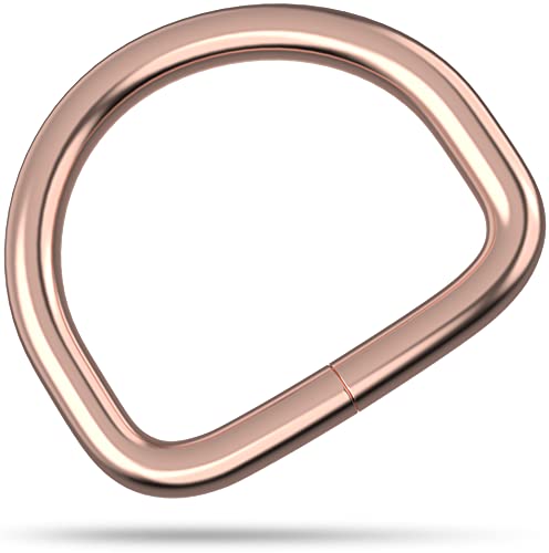 Fuchs-Versandhandel D-Ringe | 10 Stück | 25mm Innendurchmesser | Stahl | Farbe: Rosegold - Kupfer | geschweißt | Halb-Rundring Cover