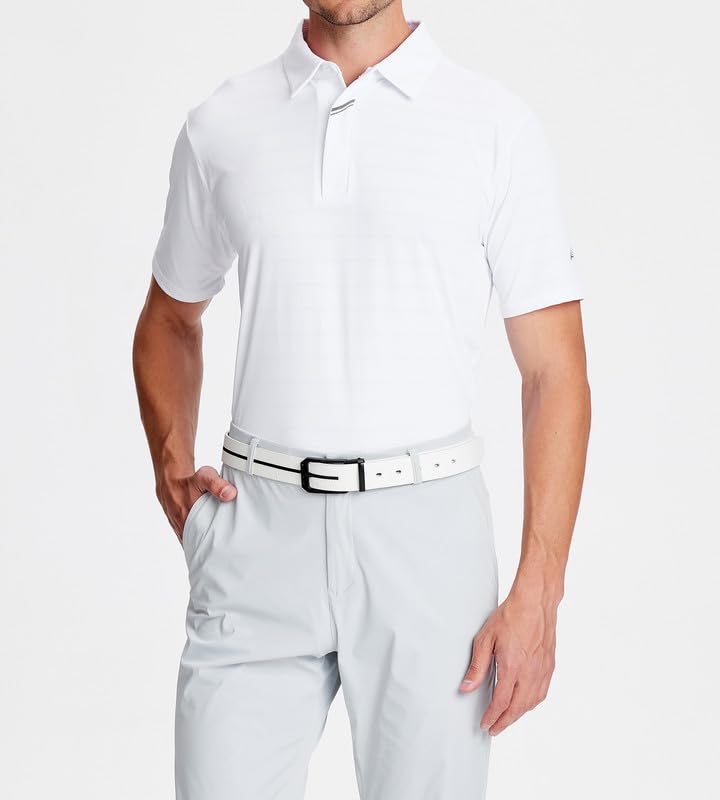 Image of Damipow Premium Golf Shirts for Men Dry Fit Performance Polo Short Sleeve Collared Shirt