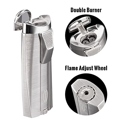 Encendedor Cobber Doble Llama Recargable Plateado miniatura 3