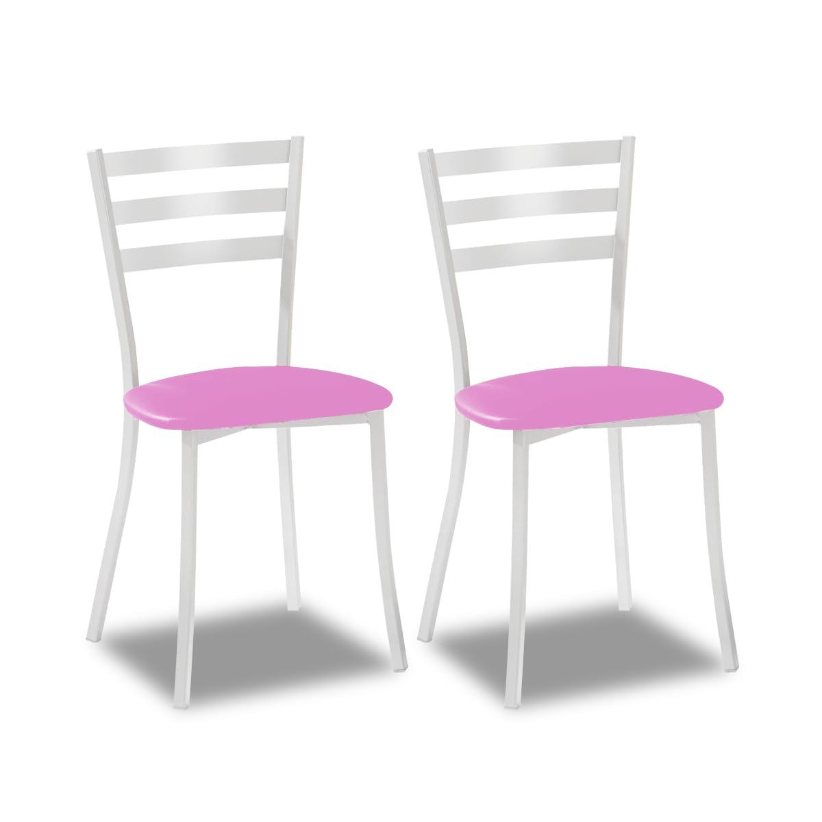ASTIMESA SCMBLRS Due sedie da Cucina, Metallo Similpelle Alluminio, Rosa, Altura de asiento 45 CMS