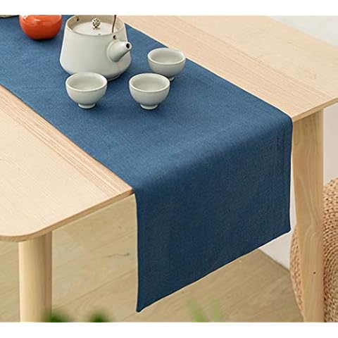 Aspthoyu Pure Blue Table Runner Dining Table Runner Decoration Table Cloth Runners for Kitchen, Restaurant, Hotel, Cafe 32 x 220cm Cover