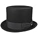 Lipodo Haut-de-Forme en Feutre de Laine Femme/Homme - Made in Italy Chapeau fête Mariage avec Ruban Gros Grain Printemps-été - XL (60-61 cm) Noir