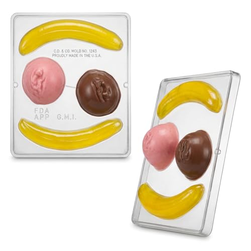 Banana Split Chocolate Candy Mold 1243 with 4 Cavities