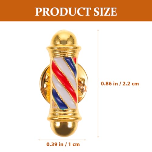 Image of FRCOLOR 10Pcs Creative Barber Shop Light Brooch Pin Vintage Barber Shop Charms Golden Silver Plating Alloy Lapel Pins for Men Women Clothing Decoration