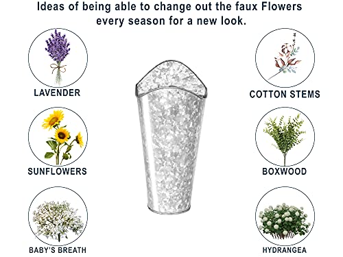 Monarch Abode 20511 Galvanized Metal Wall Planter (Set Of 2), Natural Finish #TOP5