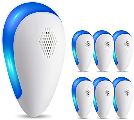 UPGRADED DUAL CHIPS 6 Packs Ultrasonic Pest Repeller, MOVEPEST Electronic Indoor Pest Repellent Plug in for Mosquito, Mice, Roach, Spider, Insects, Pest Control for House Garage Warehouse Office Hotel
