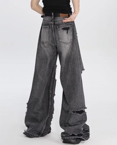 Baggy Jeans for Women Men Ripped Straight Leg Pants High Waisted Distressed Jeans Y2K Grunge Summer Clothes.3