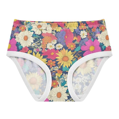 Wusikd Colorful Daisies Girls' Underwear Cotton Sunflowers Girls Briefs Soft Toddler Underwear 2T
