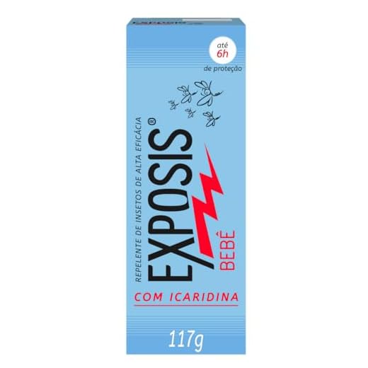 Exposis Bebê, Repelente Gel de Mosquitos, com Icaridina, Até 6h de Proteção, 117g