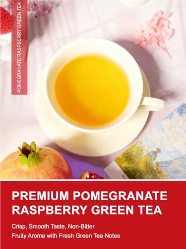 Image of TeeLux Pomegranate Raspberry Strawberry Green Tea Bags, Crisp Taste, 100 ct