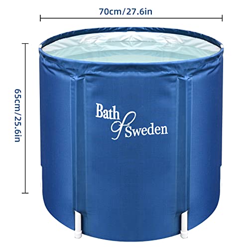 Schwänlein® Faltbare Badewanne Erwachsene 70x65cm Portable Klappbare Eisbad Badewanne Rund Tragbare Faltbar Bathtub für Kinder Mobile Badewanne für Sauna und Eisbad