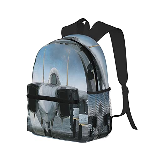 Travel Backpack for Boys Girls Kids, F14 Jet Fighter Plane Backpacks Children School Bag Bookbag Daypack for Men Women2